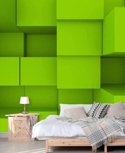 3D Green Cube Wallpaper
