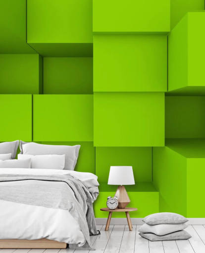 3D Green Cube Bakgrund