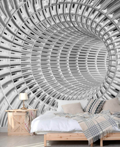 Silver och vit metall 3D Tunnel Bakgrund