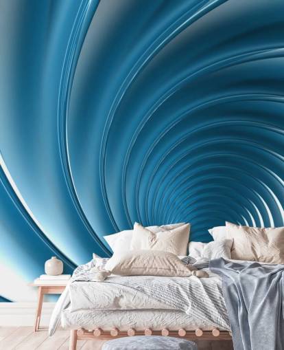 3D Blue Swirl behang