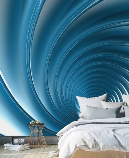 Papier Peint 3D Blue Swirl