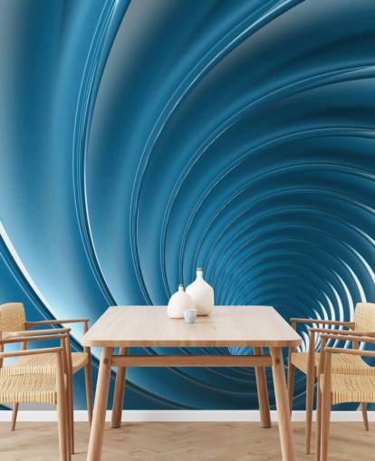 Carta da parati 3D Blue Swirl