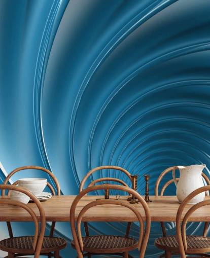Papier Peint 3D Blue Swirl