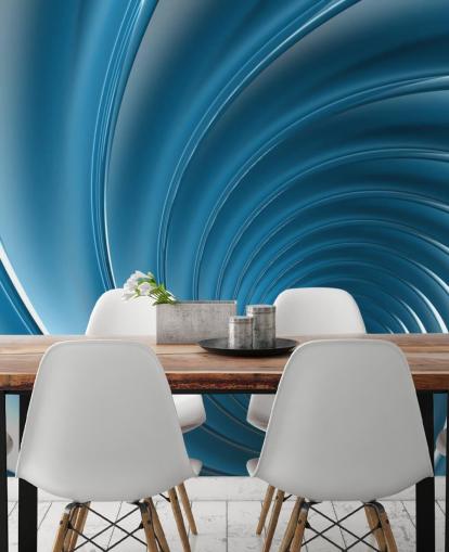 Papier Peint 3D Blue Swirl