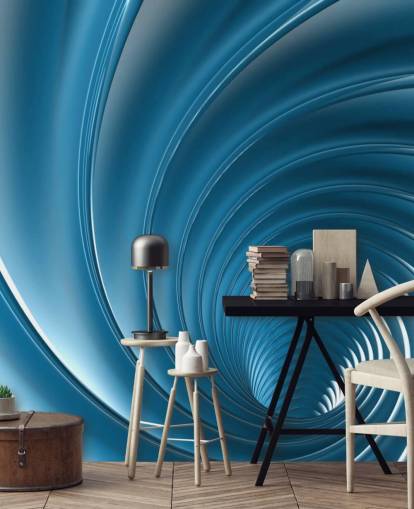 3D Blue Swirl behang