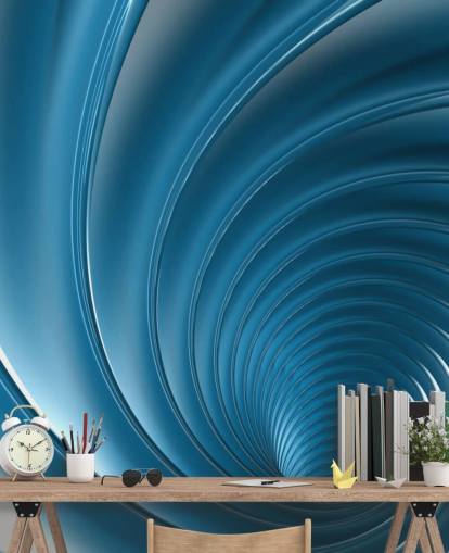 Papier Peint 3D Blue Swirl