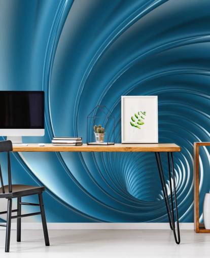 3D Blue Swirl behang