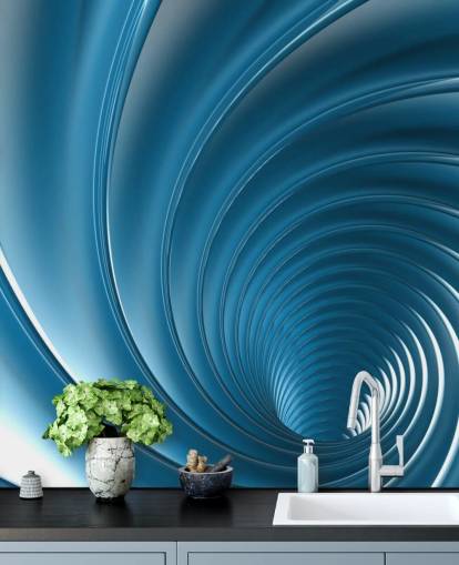 3D Blue Swirl Wallpaper