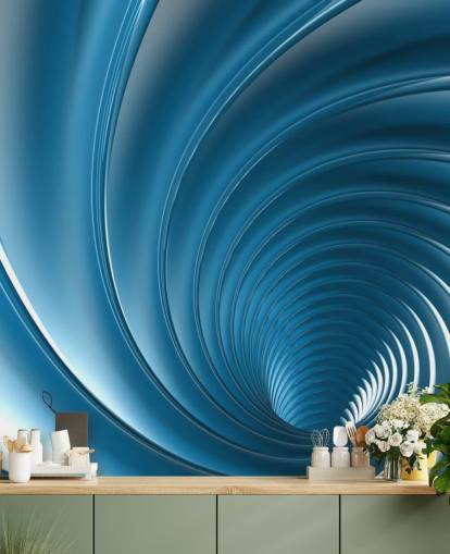 3D Blå Swirl Baggrund