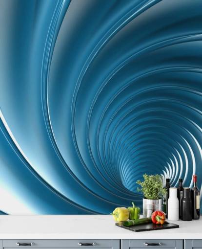 3D Blue Swirl behang 3D Blue Swirl behang