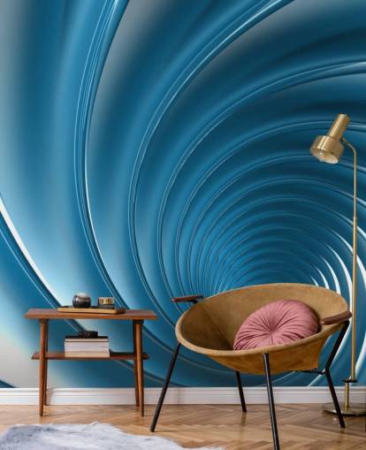 Carta da parati 3D Blue Swirl