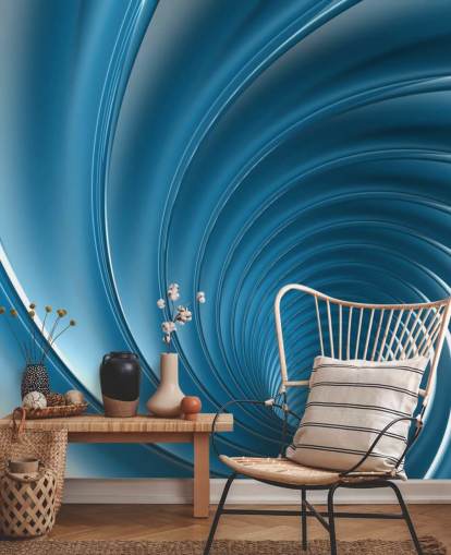 3D Blue Swirl Wallpaper