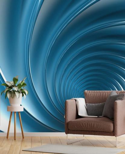 Papel de parede 3D Blue Swirl