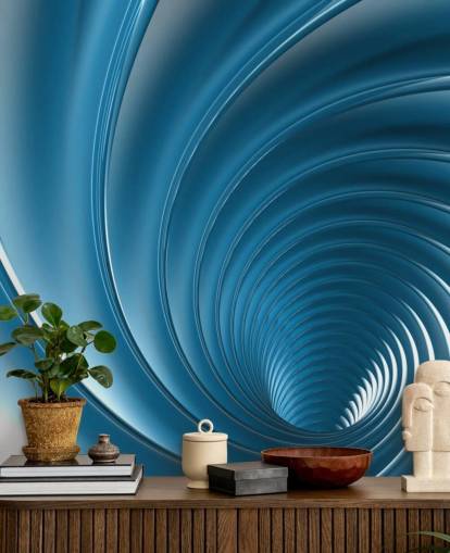 3D Blue Swirl behang 3D Blue Swirl behang