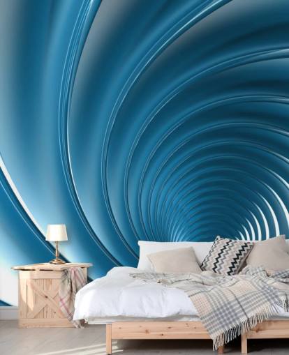 3D Blue Swirl Wallpaper