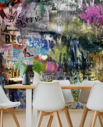 papier peint graffiti coloré personnalisable appelé Grunge pour chambres papier peint graffiti coloré personnalisable appelé Grunge pour chambres