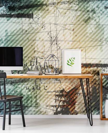 Blue and Grey Abstract Wallpaper