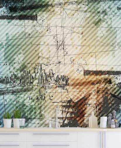 Blue and Grey Abstract Wallpaper