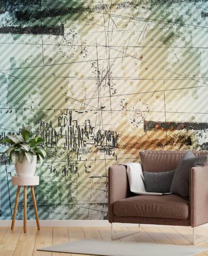 Blaue und graue abstrakte Tapete