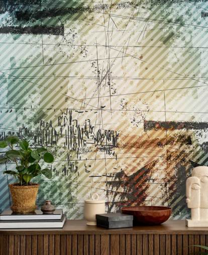 Carta da parati astratta blu e grigia Carta da parati astratta blu e grigia