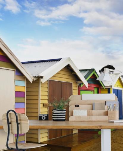 Brighton Bathing Boxes Wallpaper