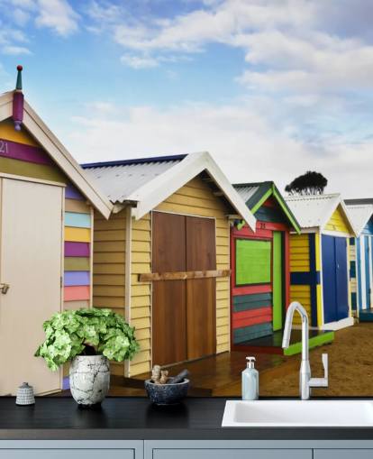 Brighton Bathing Boxes Wallpaper