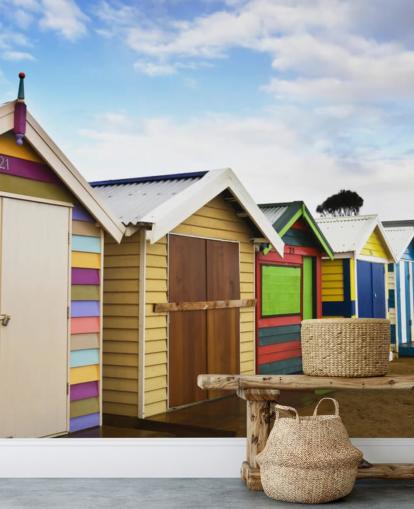 Brighton Bathing Boxes Wallpaper
