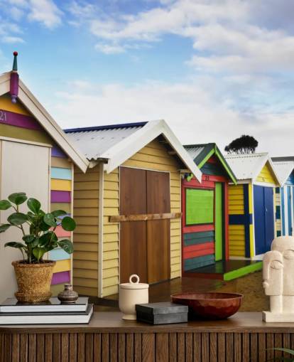 Brighton Bathing Boxes Wallpaper