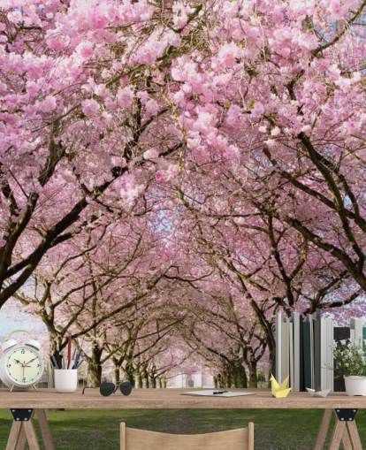 pink customizable cherry blossom wallpaper called Cherry Blossom Trees for bedrooms pink customizable cherry blossom wallpaper called Cherry Blossom Trees for bedrooms
