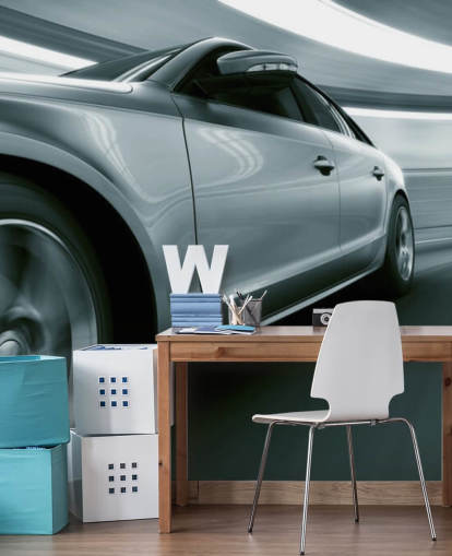 Harmaa nopea auto tunnelin taustakuvassa