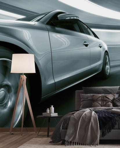 Grey Fast Car in Tunnel Wallpaper