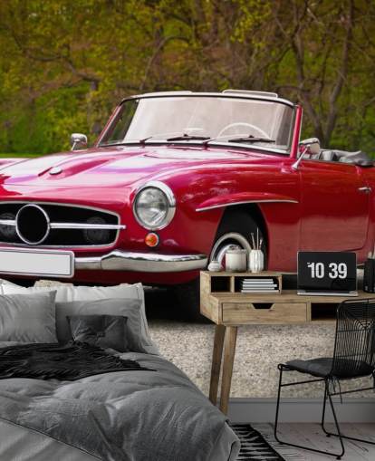 Papier Peint Fresque Voiture Merc Vintage Rouge Papier Peint Fresque Voiture Merc Vintage Rouge