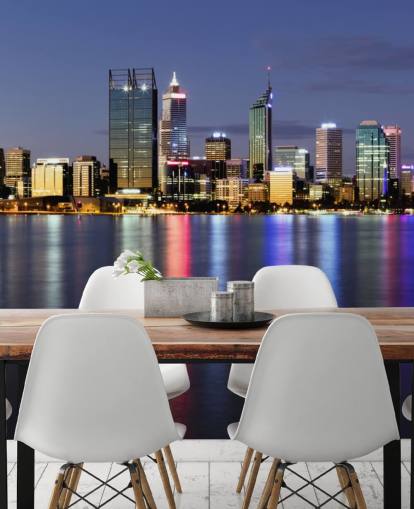 colourful lit up perth city scape wallpaper