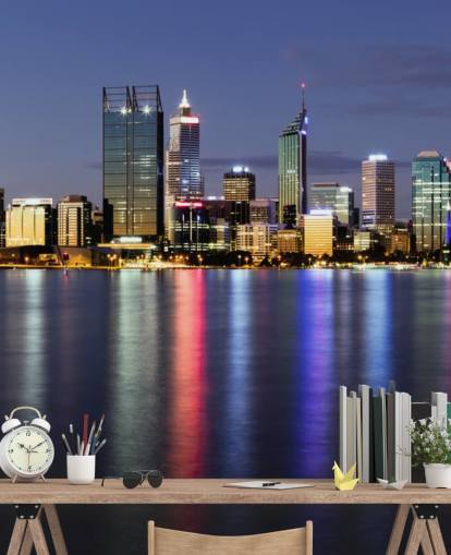 colorido fondo de pantalla iluminado perth city scape