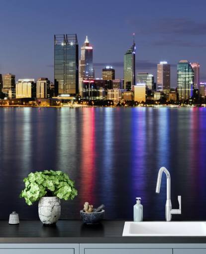 farverige lyser op perth city scape tapet farverige lyser op perth city scape tapet