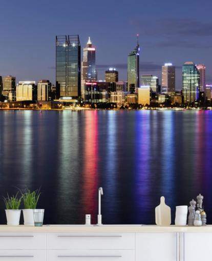 colorido fondo de pantalla iluminado perth city scape