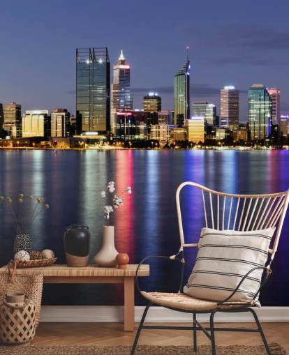 fargerik opplyst perth city scape tapet fargerik opplyst perth city scape tapet