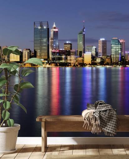 colorido fondo de pantalla iluminado perth city scape
