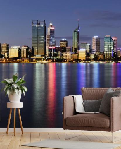 colorido fondo de pantalla iluminado perth city scape