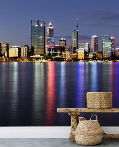 colorido fondo de pantalla iluminado perth city scape