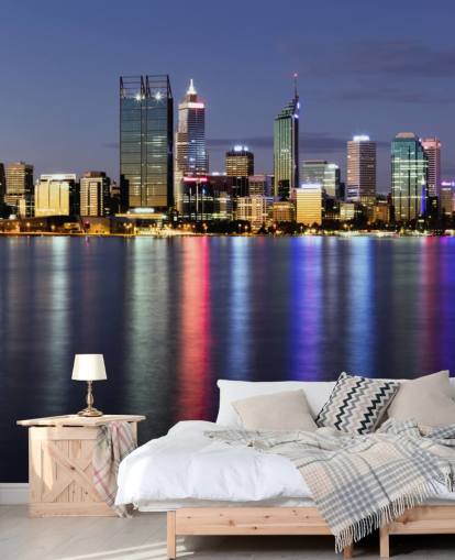 colorido fondo de pantalla iluminado perth city scape