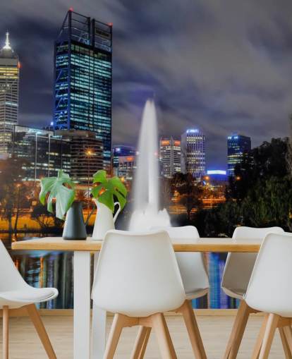 Skyline van Perth behang Skyline van Perth behang