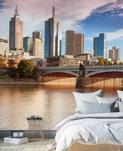 australian city by river wallpaper