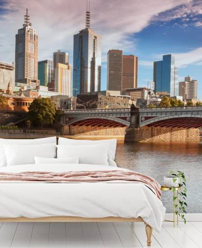 australian city by river wallpaper