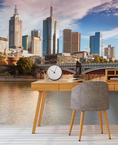 australian city by river wallpaper