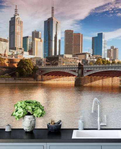 australian city by river wallpaper