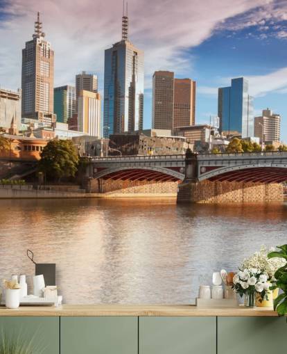 australian city by river wallpaper
