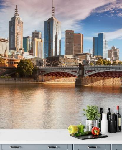 australische Stadt am Fluss Tapete