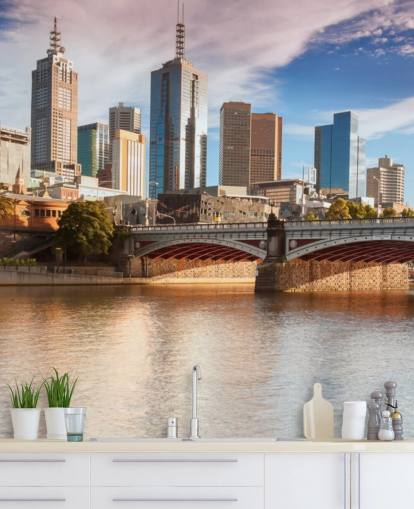 australian city by river wallpaper