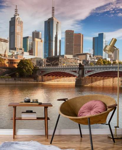 australian city by river wallpaper